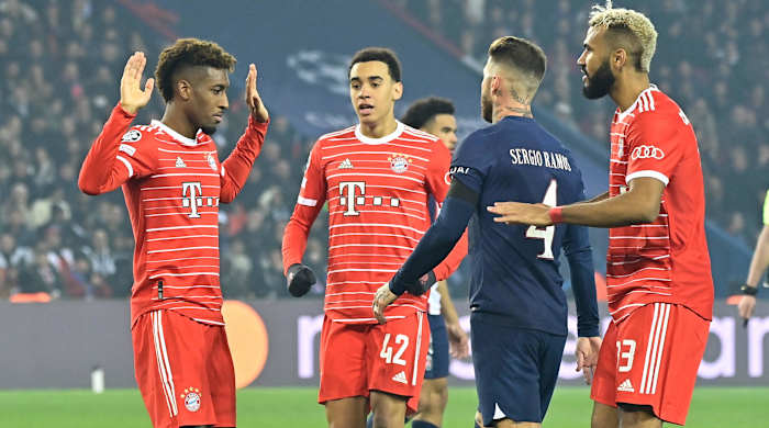 Kingsley Coman after a goal vs. PSG.